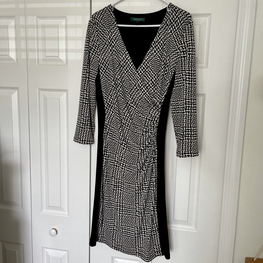 Ralph Lauren Patterned V Neck Dress